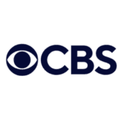 The cbs logo on a black background.