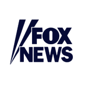 Fox news logo on a black background.