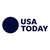 The usa today logo on a black background.