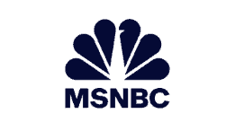 The msnbc logo on a black background.