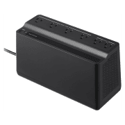 Black Elementor uninterruptible power supply (UPS) with multiple outlets.