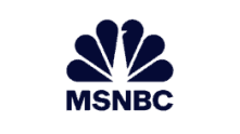 The msnbc logo on a black background.