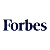 Forbes logo on a black background.