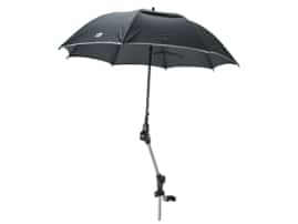 a black umbrella on a white background.