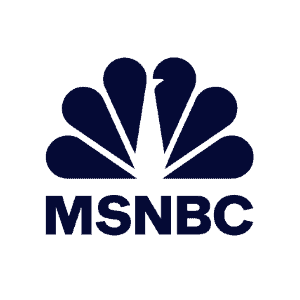 The msnbc logo on a black background.