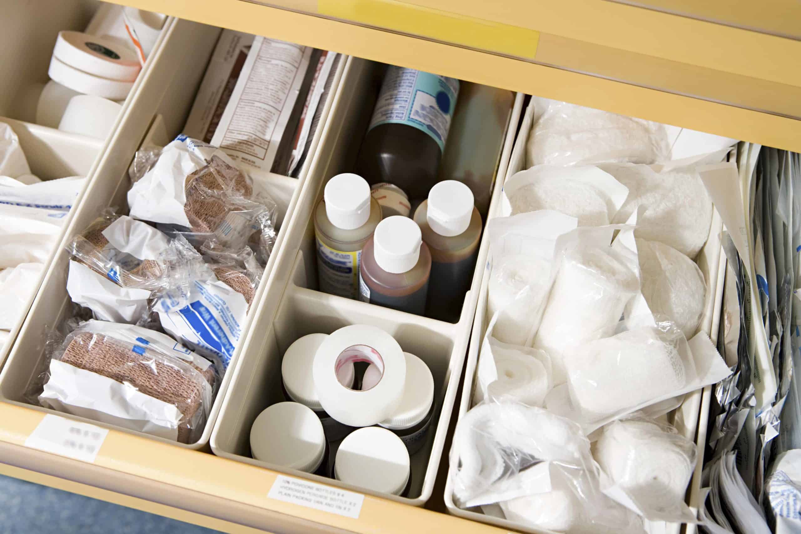 a drawer filled with lots of different types of items.