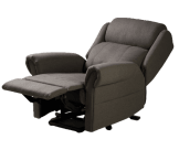 a reclining chair with a foot rest.