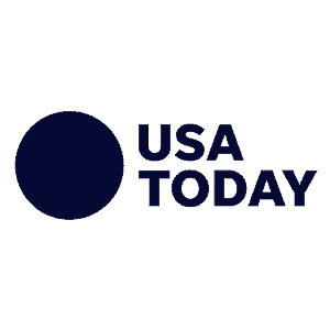 The usa today logo on a black background.